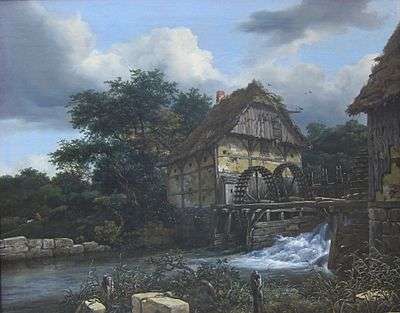 Painting of two working water mills