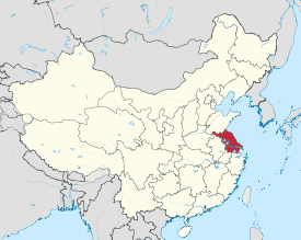 Map showing the location of Jiangsu Province