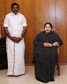 K. Palanisamy getting blessing from Honorable Chief Minister of Tamilnadu Selvi.J Jayalaitha