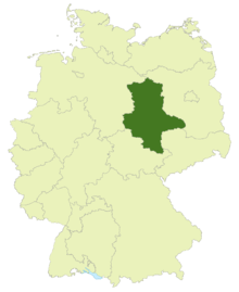 Map of Germany with the location of Saxony-Anhalt highlighted