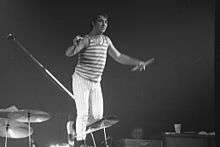 Keith Moon on stage at a gig in Toronto, 21 October 1976
