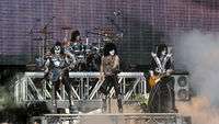 Kiss playing at the Sauna Open Air 2010 concert in Tampere, Finland during their Sonic Boom Over Europe tour.