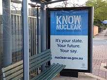 Know Nuclear campaign bus shelter advertisement, August 2016
