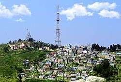 Panorama of Kurseong with TV tower in the background