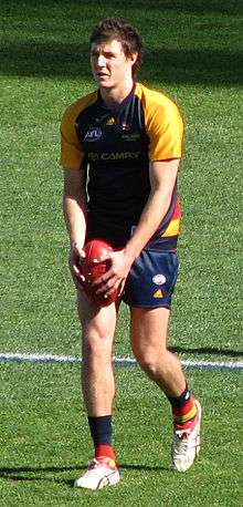 Kurt Tippett playing in an AFL match for Adelaide in 2009.