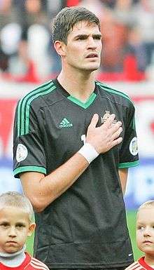 Kyle Lafferty representing Northern Ireland against Russia in FIFA World Cup qualifier in 2012.