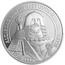 Coin with bearded man holding a scepter