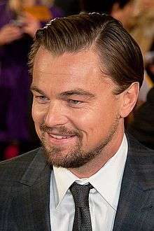 A photograph of actor Leonardo DiCaprio at the premiere of the film The Wolf of Wall Street
