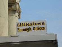 Littlestown borough offices sign