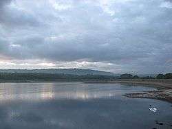 Llanishen reservoir in a semi-drained state