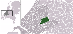 Highlighted position of Krimpenerwaardin a municipal map of South Holland