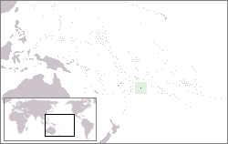 The location of Niue in the West Pacific