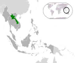 Location of  Laos  (green)in ASEAN  (dark grey)  –  [Legend]