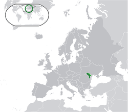 Map showing Moldova in Europe