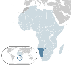 Location of  Namibia  (dark blue)– in Africa  (light blue & dark grey)– in the African Union  (light blue)