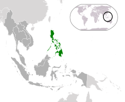 Location of the Philippines – green  in ASEAN – gray