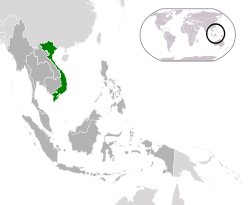 Location of  Vietnam  (green)in ASEAN  (dark grey)  –  [Legend]
