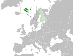 Map showing Åland in Europe