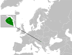 Location of Liberland in Europe