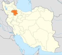 Map of Iran with Zanjan highlighted
