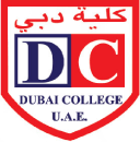 Dubai College Emblem. Bold letters "DC", with full name displayed in Arabic & English.