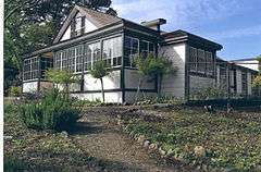Photograph of the wood-frame guest cottage at the Jack London Ranch.