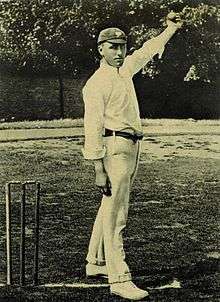 A cricketer about to bowl
