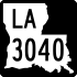 Louisiana Highway 3040 marker