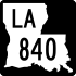 Louisiana Highway 840 marker