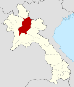 Map showing location of Luang Prabang Province in Laos