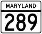 Maryland Route 289 marker