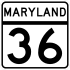 Maryland Route 36 marker