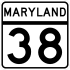 Maryland Route 38 marker