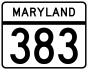 Maryland Route 383 marker