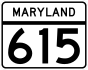 Maryland Route 615 marker