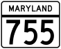 Maryland Route 755 marker