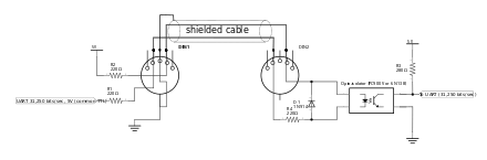 MIDI interconnection schematic