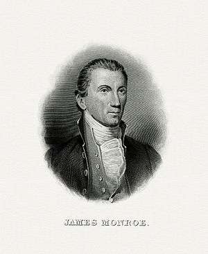 BEP engraved portrait of Monroe as President.