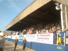 The East stand at Crown Meadow