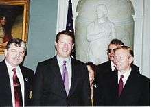 National Commander Miroslaus Malaniak (left) of NY Post 23, met with Vice President Al Gore and Ukraine President Leonid Kuchma at the White House in Washington DC on November 22, 1994.
