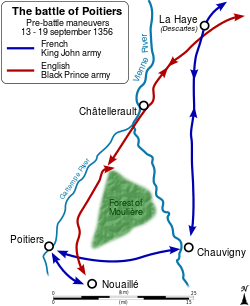 Map showing the pre-battle manoeuvres