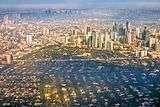 Skyline of Manila, the most densely populated city and capital of the Philippines
