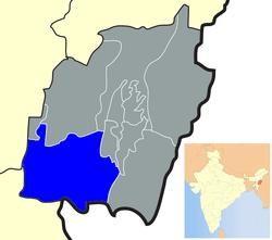 Location of Churachandpur district in Manipur