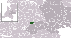 Highlighted position of Culemborg in a municipal map of Gelderland