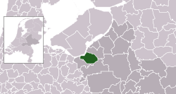 Highlighted position of Putten in a municipal map of Gelderland