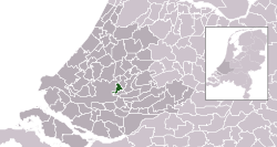Highlighted position of Capelle aan den IJssel in a municipal map of South Holland