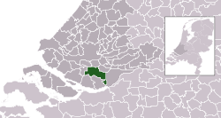 Highlighted position of Binnenmaas in a municipal map of South Holland