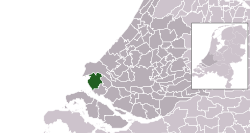 Highlighted position of Westvoorne in a municipal map of South Holland