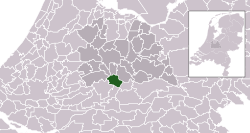 Highlighted position of Vianen in a municipal map of Utrecht
