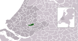 Highlighted position of Nederlek in a municipal map of South Holland